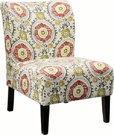 Ashley 5330260 Honnally Series Accent Chair, Floral Color, Colorful patterns, Chairs have tight seat construction with blocked corners, Durable chair frames andlinen-like fabrics make these chairs a perfect choice, Assembly required, Dimensions 21.63
