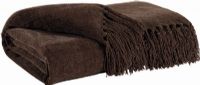 Ashley A1000031 Revere Series Decorative Throw, Espresso Color, Dimensions 40.00"W x 60.00"D, Weight 4.31 lbs, UPC 024052038507 (ASHLEY A10000 31 ASHLEY A1000031 ASHLEYA10000 31 ASHLEY-A10000-31 ASHLE-YA1000031 ASHLEYA10000-31 ASHLEYA1000031) 