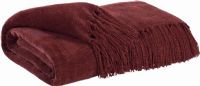 Ashley A1000032 Revere Series Decorative Throw, Burgundy Color, Dimensions 40.00"W x 60.00"D, Weight 4.31 lbs, UPC 024052038514 (ASHLEY A10000 32 ASHLEY A1000032 ASHLEYA10000 32 ASHLEY-A10000-32 ASHLE-YA1000032 ASHLEYA10000-32 ASHLEYA1000032) 
