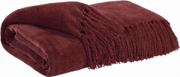 Ashley A1000032 Revere Series Decorative Throw, Burgundy Color, Dimensions 40.00