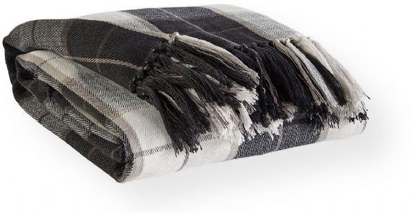 Ashley A1000112T Raylan Series Decorative Throw, Black Color, 1 Unit, Made in Polyester, Machine Washable, Dimensions 50.00