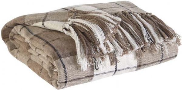 Ashley A1000113T Raylan Series Decorative Throw, Brown Color, 1 Unit, Made in Polyester, Machine Washable, Dimensions 50.00