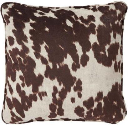 Ashley A1000413P Dagan Series Pillows, 1 Unit, Faux Hair on Hide in Brown and White, Polyester Cover, Zipper Closure, Feather Filler, Dry Clean Only, Dimensions 20.00