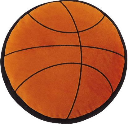  Ashley A1000634 Grandslam Series Pillows, Pack of 4, Basketball Design in Orange and Black, Polyester Cover, Fiber Filler, Spot Clean Only, Dimensions 12.00