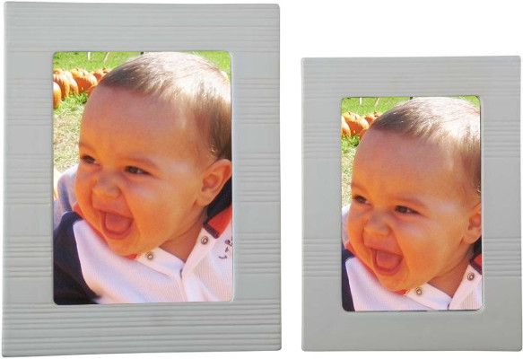 Ashley A2000146F Baback Series Set of 2 Photo Frames, Made in White Glazed Ceramic, 1 Set Only, For use with 4