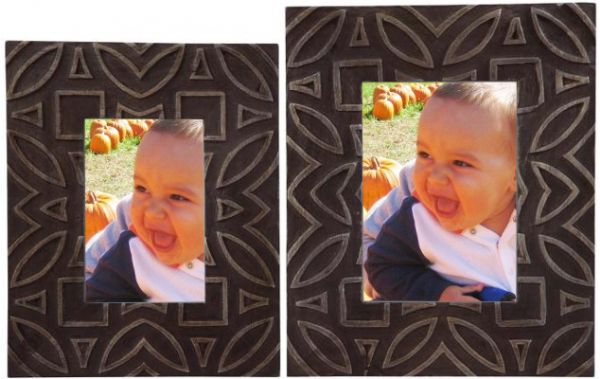  Ashley A2000183 Marquise Series Set of 2 Photo Frames, Rubbed Black Finished Wood,  Pack of 2 Sets, For use with 4