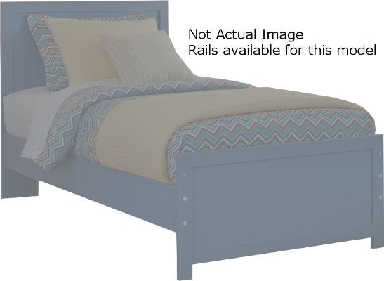 Ashley B045-82 Bronilly Series Twin Panel Rails, Blue, Replicated blue paint with white trim and accents, Dimensions 40.00