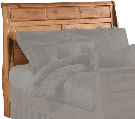  Ashley B219-65 Bittersweet Series RTA Queen Sleigh Headboard, Replicated rustic pine grain, Vine decorative inserts, Raised panels, Dimensions 62.68