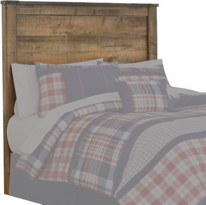  Ashley B446-87 Trinell Series Full Panel Headboard, Warm rustic plank finish over replicated Oak grain and authentic touch, Headboard panel is captured with a nail trimmed corner piece, Dimensions 57.60