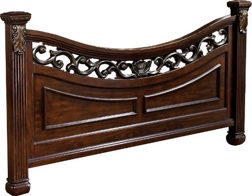  Ashley B526-54 Leahlyn Series Queen Panel Footboard, Made with select birch veneer and hardwood solids, Fluted pilasters have leaf form corbels, Bed panels have bead frames, Dimensions 65.00