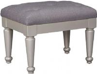  Ashley B650-01 Coralayne Series Upholstered Stool, Made with paint grade materials including a stipple look with hardwood solids with a mid-sheen silver paint finish, Stool seat has a dark textured gray fabric upholstery with round turned legs, Dimensions 23.00"W x 17.00"D x 17.75"H, Weight 19 lbs, UPC 024052332858 (ASHLEY B650 01 ASHLEY B65001 ASHLEYB650 01 ASHLEY-B650-01 ASHLEY-B65001 ASHLEYB650-01 B65001 B650 01) 