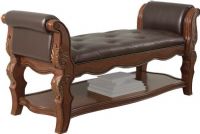  Ashley B705-09 Ledelle Series Upholstered Bench, Ash swirl and birch veneers with Asian hardwoods, Traditional dark cherry stain finish, Elaborately moulded ornamentation throughout, Dimensions 54.75"W x 21.25"D x 26.50"H, Weight 82 lbs, UPC 024052190427 (ASHLEY B705 09 ASHLEY B70509 ASHLEYB705 09 ASHLEY-B705-09 ASHLEY-B70509 ASHLEYB705-09 B70509 B705 09) 