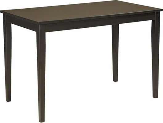  Ashley D250-13 Kimonte Series RECT Dining Room Counter Table, Made with select veneers and hardwood solids, Dark brown wood finish, Dimensions 47.38