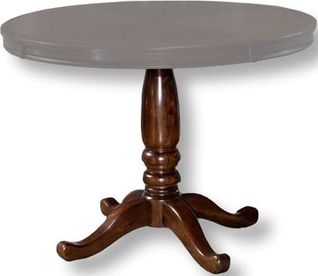  Ashley D436-15B Leahlyn Series Round Dining Room Table Base ONLY, Birch veneers and Prima Vera veneer border, Rich brown cherry color finish, Solid wood pedestal base with four traditional style legs, Dimensions 31.00