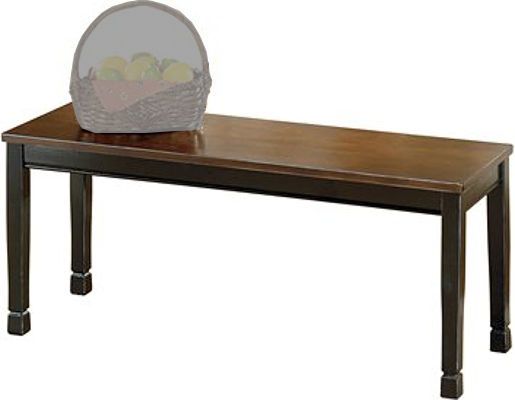  Ashley D580-00 Owingsville Series Large Dining Room Bench, Made with select veneers and hardwood solids in a two-tone finish, The frame is finished in cottage black paint, Glued and screwed corner block construction, Dimensions 42.00