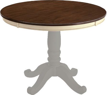  Ashley D583-15T Whitesburg Series Round Dining Room Table Top, Made with select veneers and hardwood solids in a two-tone finish, Table and server top and chair seat is finished in a burnished brown color, Dimensions 42.00