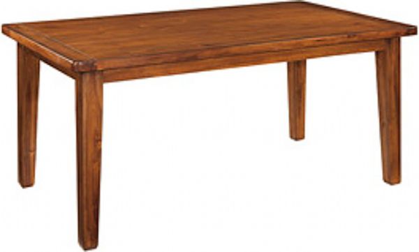  Ashley D586-25 Shallibay Series Rectangular Dining Room Table, Made with select planked Acacia veneer and hardwood solids and finished in a medium brown color that highlights the natural variation of Acacia, Table top have solid wood frame, Dimensions 36.00