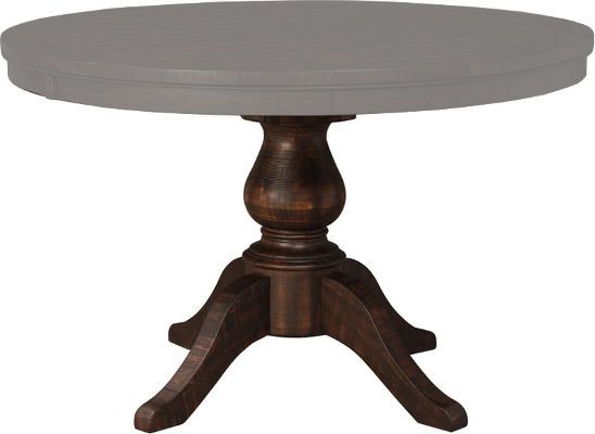  Ashley D658-50B Trudell Series Round Dining Pedestal Table Base, All solid Pine wood construction, Finished in a weathered golden-brown hue with subtle wire brushing and varying natural distressing, Dimensions 39.00