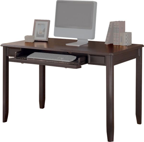  Ashley H371-10 Carlyle Home Office Small Leg Desk, Constructed with select veneers and hardwood solids, Rich dark finish, Pull-out keyboard tray in keyboard base, Dimensions 47.75