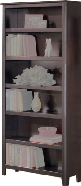 Ashley H371-17 Carlyle Series Large Bookcase, Constructed with select veneers and hardwood solids, Rich dark finish, Adjustable shelves, Dimensions 34.25
