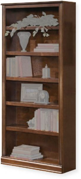  Ashley H527-17 Hamlyn Series Large Bookcase, Made with select hardwoods and cherry veneer with Prima Vera inlay veneer, Rich medium brown finish, Features adjustable shelves, Dimensions 34.25