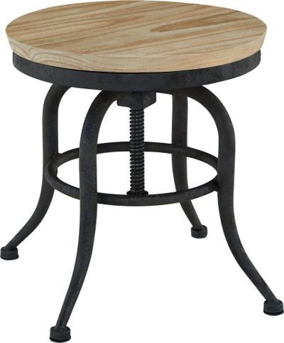  Ashley H862-01 Shennifin Series Stool, Made with Pine veneers and select Pine solids in a light bisque, Wire-brushed finish with saw kerf detailing, Classic antique style drafting stool with wood seat, Features adjustable height swivel, Dimensions 15.88
