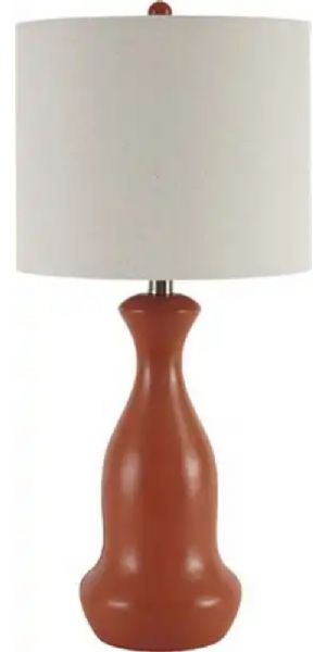 Ashley L243094 Stellina Series Poly Table Lamp, Price per Unit, Can only be purchased in Sets of 2, Orange Finished Table Lamp, Drum Shade, 3-Way Switch, Supports Type A Bulb, 150 Watts Max or 25 Watts Max CFL, Dimensions 12.00