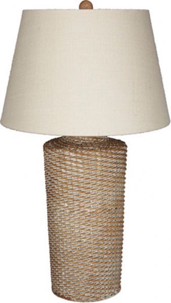 Ashley L327154 Stefenney Series Rattan Table Lamp, Antique White Wash Finished Rattan Table Lamp, Hardback Shade, 3-Way Switch, Supports Type A Bulb, 150 Watts Max or 25 Watts Max CFL, Dimensions 18.00
