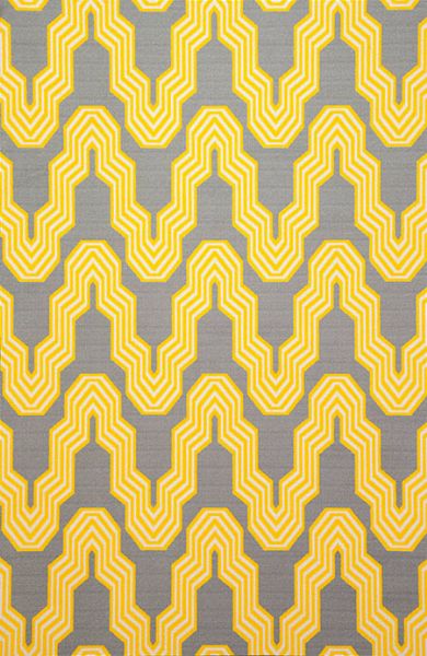 Ashley R326002 Nimat Series Medium Rug, Yellow/Black/Gray, Dry Clean Only, Printed Geometric Designs, Bound By Serging Finish, Made Of Nylon Material, Backed With Polyester And Jute, Rug Pad Recommended, Professional Cleaning Recommended, High Performance For Cleaning And Traffic, Dimensions 0.16