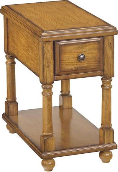  Ashley T007-430 Breegin Series Chair Side End Table, Brown, Made with oak veneer and hardwood solids, Dimensions 13.38