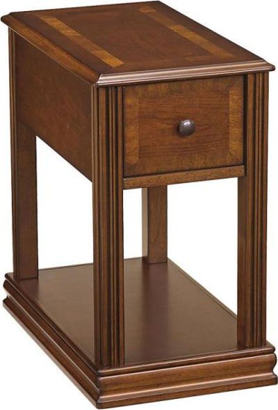  Ashley T007-527 Breegin Series Chair Side End Table, Brown, Made with cherry veneer and hardwood solids, Dimensions 13.00