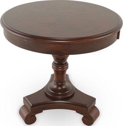  Ashley T496-6 Brookfield Series Round End Table, Dark Brown Finish, Traditional design with a European country flavor, Rich dark brown finish, Dimensions 25.75