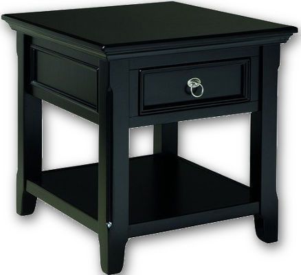  Ashley T771-3 Carlyle Series Rectangular End Table, Almost Black Finish, Made with select veneers and hardwood solids in a dark rich 