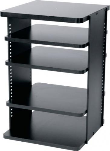 Middle Atlantic RK-ASR36 Slide Out & Rotating Shelving System; Self-leveling shelves are simple to install and are adjustable in 3/4: increments; Ships ready-to-assemble to save space; Included cable management system facilitates a clean, organized installation; Finish Type: Black; Usable Depth: 16.125