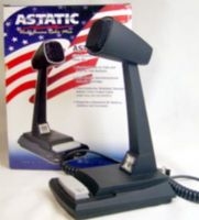 Astatic AST-878DM Desk Base CB Microphone, High Quality Amplified Ceramic Desk Mic, Standard Push-To-Talk and Lock-To-Talk Buttons, Five Conductor Shielded, Standard Astatic Color Coded Cable with 4 Pin Connector, Coiled mic cord stretches to 6', Requires 9V battery (AST878DM AST 878DM AST-878D AST-878) 