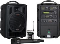 Galaxy Audio AS-TV82 Any Spot Traveler 8 Portable PA System with 2 Mic Rec & Mics, Built in Battery and Charger, 50 watts Amplifier, 108dB Max SPL, 70Hz-20kHz Freq. Resp, S/N Ratio 70 dB, Sensitivity 91dB @ 1 watt/1 meter, 8" Woofer/1" Horn, Speaker Output, XLR Mic in with Volume Control, RCA Mic in with Volume Control, RCA Line Out (ASTV82 AS TV82 AST-V82 ASTV-82 AS-TV8)  