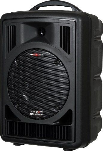 Galaxy Audio AS-TV8CT1 Any Spot Traveler 8 Portable PA System with Audio Link Transmitter, CD Player & Wireless Microphone, Built in Battery and Charger, 50 watts Amplifier, 108dB Max SPL, 70Hz-20kHz Freq. Resp, S/N Ratio 70 dB, Sensitivity 91dB @ 1 watt/1 meter, 8