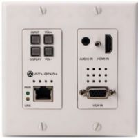 Atlona ATL-ATHDVS200TXWP Model Two-Input Wallplate Switcher; US two-gang enclosure for Decora style wallplate openings; 2×1 HDBaseT switcher with HDMI and VGA inputs; Ideal for the AT-HDVS-200-RX scaling receiver and Atlona HDBaseT-equipped switchers; HDBaseT transmitter for AV, Ethernet, power, and control up to 330 feet (100 meters); UPC 846352004644; Weight 0.5 lbs (AT HDVS 200 TX WP ATLONA AT-HDVS-200TX-WP ATHDVS200TXWP BTX) 