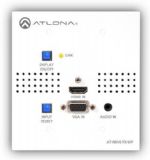Atlona AT-HDVS-TX-WP HDMI and VGA/Audio to HDBaseT Switcher TX Wall Plate; Features an HDMI and VGA input with 3.5mm audio connector; Allows advanced HDMI display devices to be used with legacy VGA sources; Uses easy-to-integrate category cable for low-cost, reliable system installation; Selects active input when sources are connected or if there is a change in source power status; CE, FCC, RoHS, cULus for power supplies: : 1 x AT-HDVS-TX-WP (ATHDVSTXWP AT-HDVS-TX-WP AT-HDVS-TX-WP) 