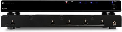 Atlona AT-HDDA-4 1x4 HDMI Distribution Amplifier; Ensures long-term product reliability and performance in residential and commercial systems; Specify, purchase, and install with confidence; Supports cascading up to 8x @4K/UHD; Link status LED for source and outputs; Colorspace: RGB, YCbCr 4:4:4, YCbCr 4:2:2; Color depth: 8-bit, 10-bit, 12-bit; Sample Rate: 32kHz, 44.1kHz, 48kHz, 88.2kHz, 96kHz, 176.4kHz, 192kHz (ATHDDA4 AT-HDDA-4 AT-HDDA-4)
