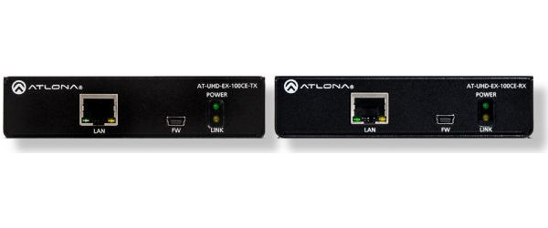 Atlona ATL-ATUHDEX100CEKIT Four-K/UHD HDMI Transmitter and Receiver with Ethernet, Control, and PoE, Black Color; Over 100 M HDBaseT; 4K/UHD capability at 60 Hz with 4:2:0 chroma subsampling; HDCP 2.2 compliant; Supports 4K HDR10 at 24 Hz (4:2:0 chroma subsampling, 10-bit color); HDBaseT extender kit for HDMI, Ethernet, power, and control up to 330 feet (100 meters); UPC 846352004521 (ATLONA-ATUHDEX100CEKIT ATLONA-AT-UHD-EX-100CE-KIT ATLONA AT UHD EX 100CE KIT ATUHDEX100CEKIT)