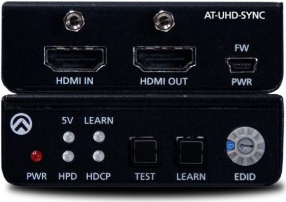 Atlona AT-UHD-SYNC Model 4K HDMI Emulator/Tester, 4K/UHD support, 5 volt / HPD emulation, EDID emulation, LED indicators, Signal regeneration, External power supply or USB-powered, Palm sized form factor reduces impact within confined spaces, UPC 846352004347, Weight 0.19 Lbs (ATUHDSYNC AT-UHDSYNC ATUHD-SYNC ATLONA AT-UHD-SYNC AT UHD SYNC)