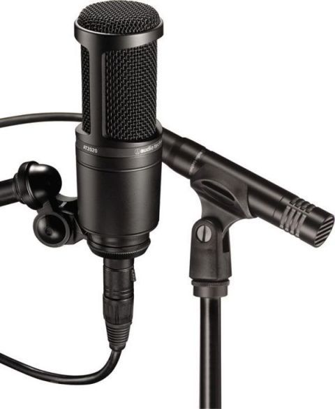 Audio-Technica AT2041SP Cardioid Condenser Studio, AT2020 Side-address cardioid condenser microphone, AT2021 Small-diaphragm cardioid condenser microphone, Pivoting, threaded stand mount for the AT2020, Professional stand clamp for the AT2021, Two protective pouches, 48V DC, 2mA typical Power Requirements (AT 2041SP AT-2041SP AT2041-SP AT2041 SP)