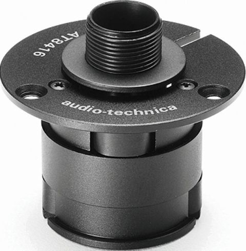 Audio-Technica AT8416 Shock Mount for Gooseneck Microphones, Intended for use with gooseneck microphones mounted on lecterns, pulpits, conference tables and similar surfaces, Effectively isolates microphone from noise, shock and vibration transmitted through the mounting surface, Eliminates pickup of low-frequency resonances caused by mechanical coupling, Fits Audio-Technica Case Styles M2, M9, M11, M22 (AT8416 AT-8416 AT 8416)