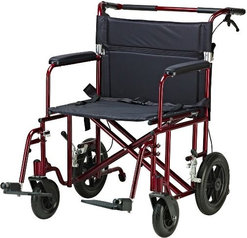 Drive Medical ATC22-R Bariatric Heavy Duty Transport Wheelchair, 4 Number of Wheels, 14