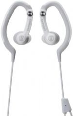 Audio Technica ATH-CKP200WH SonicSport In-ear Headphones - White; Ideal for active use, jogging, sports; Top-tier sound quality from pro audio leaders; Asymmetrical cable design keeps cable out of the way and helps prevent tangles; Type: Dynamic; Driver Diameter: 8.5 mm; Frequency Response: 20 - 23000 Hz; Maximum Input Power: 200 mW; Sensitivity: 100 dB/mW; Impedance: 16 ohms; Weight: 9 g; Cable: 0.6 m (2'), U-type; UPC 4961310118389 (ATHCKP200WH ATH-CKP200WH ATH-CKP200WH) 