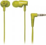 Audio Technica ATH-CLR100LG Clear In-Ear Headphones - Lime Green; Crystal-clear sound and excellent detail resolution; Easy-traveling audio performance with cord-wrap included; Comfortable long-wearing design; In-ear (canal-style) headphones; Type: Dynamic; Driver Diameter: 8.5 mm; Frequency Response: 20 - 25000 Hz; Maximum Input Power: 20 mW; Sensitivity: 103 dB; Impedance: 16 ohms; Weight: 3.4 g; Cable: 1.2 m Y-type; UPC 4961310119379 (ATHCLR100LG ATH-CLR100LG ATH-CLR100 LG) 