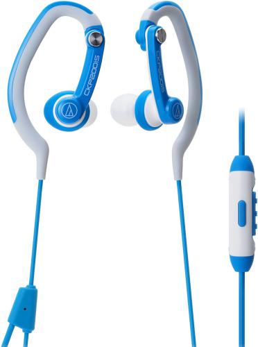 Audio Technica ATH-CKP200iSBL SonicSport In-ear Headphones for Smartphones - Blue; Ideal for active use, jogging, sports; Top-tier sound quality from pro audio leaders; Asymmetrical cable design keeps cable out of the way and helps prevent tangles; Type: Dynamic; Driver Diameter: 8.5 mm; Frequency Response: 20 - 23000 Hz; Maximum Input Power: 200 mW; Sensitivity: 100 dB/mW; Impedance: 16 ohms; Weight: 9 g; UPC 4961310125257 (ATHCKP200iSBL ATH-CKP200iSBL ATH-CKP200iS BL)