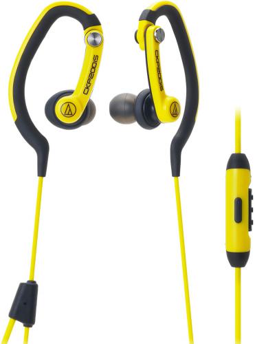 Audio Technica ATH-CKP200iSYL SonicSport In-ear Headphones for Smartphones - Yellow; Ideal for active use, jogging, sports; Top-tier sound quality from pro audio leaders; Asymmetrical cable design keeps cable out of the way and helps prevent tangles; Type: Dynamic; Driver Diameter: 8.5 mm; Frequency Response: 20 - 23000 Hz; Maximum Input Power: 200 mW; Sensitivity: 100 dB/mW; Impedance: 16 ohms; Weight: 9 g; UPC 4961310125271 (ATHCKP200iSYL ATH-CKP200iSYL ATH-CKP200iS YL)