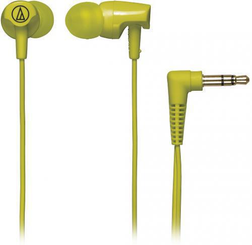 Audio Technica ATH-CLR100LG Clear In-Ear Headphones - Lime Green; Crystal-clear sound and excellent detail resolution; Easy-traveling audio performance with cord-wrap included; Comfortable long-wearing design; In-ear (canal-style) headphones; Type: Dynamic; Driver Diameter: 8.5 mm; Frequency Response: 20 - 25000 Hz; Maximum Input Power: 20 mW; Sensitivity: 103 dB; Impedance: 16 ohms; Weight: 3.4 g; Cable: 1.2 m Y-type; UPC 4961310119379 (ATHCLR100LG ATH-CLR100LG ATH-CLR100 LG)